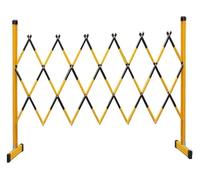QIYFOZ Retractable Traffic Barrier Expandable Metal Fence Gate Safety Barricade for Crowds Easy Setup Yellow & Black 1.2x5mPerfect for Crowd Control & NoMan's Land Division