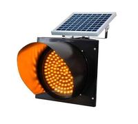 QIYFOZ Solar Traffic Signals Signs Lights, LED Traffic Light, Yellow Traffic Warning Light, Flashing Light, Industrial LED Traffic Stop Light with Solar Panel, for Intersections