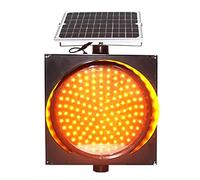 QIYFOZ Solar Traffic Signals Signs Lights, Yellow Single Flashing PC Shell Traffic Warning Light for Road Safety Emergency Lamp, IP65 Waterproof, 20cm/30cm/40cm