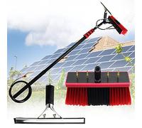 QIYFOZ Telescopic Water Fed Cleaning Brush Kit - 3-11M Adjustable Angle Pole for Window & PV Panel Cleaning, Includes Scraper & Band for Trucks - 9M Reach