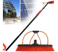QIYFOZ Telescopic Water Fed Pole Kit for Window & Solar Panel Cleaning, 35cm Brush Head, 24ft (7.2m) Long, Ideal for Photovoltaic System Maintenance