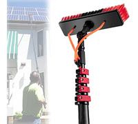 QIYFOZ Water Fed Pole Kit for Window & Solar Cleaning - 9M/30FT Extendable Telescopic Pole with Brush & Spray Washer for Outdoor Glass & Solar Panel Cleaning
