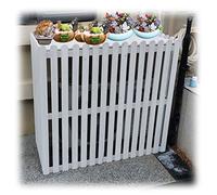 QIYFOZ Weather Resistant Flower Stand Air Conditioner Cover Solid Wood Air Conditioning Frame For Outside Unit Decorative Privacy Screen Storage Shelf Condensing Unit Protective