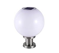 QIYHB Round Ball Waterproof Solar Outdoor Column Lamp Villa Fence LED Post Light Courtyard Garden Lawn Street Lights External Landscape Patio Pillar Lighting Fixture