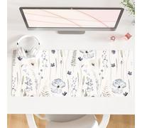 QIYI Large Mouse Pad for Desk, Floral Desk Mat for Desktop, Women Girls Office Décor Desk Accessories, PU Leather Waterproof Gaming Mousepad, Watercolor Flowers Desk Pad Computer Mat, 31.5" x 11.8"