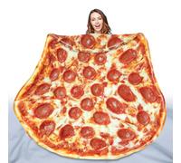 QiyI Pizza Blanket for Adults and Kids, 2.0 Double Sided Food Throw, 72" | Giant Food Blankets, Funny Gifts, Novelty Round Wrap Blanket, 300 GSM Warm Soft Flannel