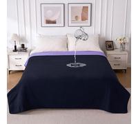 QIYI Waterproof Blanket for Bed, Large Washable Reversible Bed Cover, Leakproof Spill-Proof Furniture & Mattress Protector for Adults Couples Dogs Cats, 203x229cm, Dk Purple/Lt Purple