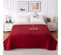 QIYI Waterproof Blanket for Bed, Large Washable Reversible Bed Cover, Leakproof Spill-Proof Furniture & Mattress Protector for Adults Couples Dogs Cats, 203x229cm, Burgundy/Pink