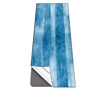 QiyI Yoga Mat Towel with Corner Pockets, Non Slip Sweat Absorbent Hot Yoga Towels, Soft Yoga Blankets with Travel Bag, Skidless Mat Cover for Workout, Gym, Fitness - 70"x26", Blue Tie Dye