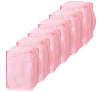 QiYiCAT Large Suitcase Organiser 40 x 20 x 25 cm, Pack of 6 Deep Pink Mesh Packing Cubes with Zipper Closure, Suitable for Family Travel and Home Storage