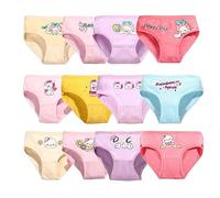 QIYIENDIAN 12 Pcs Girls Knickers,Toddler Cute Briefs/Kids Cotton Underwear Pants(U2,2-3Years)
