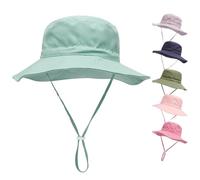 QIYIENDIAN Baby Sun Hat Wide Brim Beach Bucket Hat for Infant Toddler and Kids UPF 50+