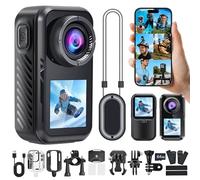 QIYOOO 4k 60FPS Mini Body Camera,New Upgrade Action Camera With Wifi,High-Definition Image/64GB/Eis Stabilization/30m Waterproof Pov Camera,Sports Cameras For Motorcycle Vlogging Skiing Cycling Hiking