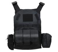 QIYUANT Children's Outdoor Tactical Vest Airsoft Military Kids Camouflage Multi-Functional MOLLE Vest Combat Hunting Hiking Adventure Outdoor Camping for Mens Womens Boys Girls Black