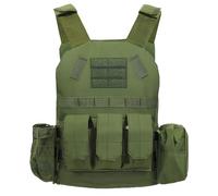 QIYUANT Children's Outdoor Tactical Vest Airsoft Military Kids Camouflage Multi-Functional MOLLE Vest Combat Hunting Hiking Adventure Outdoor Camping for Mens Womens Boys Girls Green