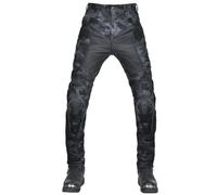 QIYUANT Mens Summer Motorbike Trousers Breathable Protective Safety Jeans Motocross Womens Retro Casual Stretch Denim Pants Riding Racing with Upgraded Removable Armours (Blue, 4XL)