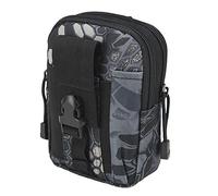 QIYUANT Tactical Waist Bag, Molle EDC Pouch Nylon 800D Multifunction Outdoor Utility Gadget Belt Waist Bag with Cell Phone Holster for Sports Hiking Camping Traveling Python Black