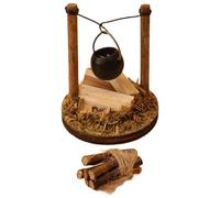 QIYUDUOLA 1/12 Miniature Country Life Scene Realistic Dollhouses Rural Scene Decoration with Hanging Stove Firewood