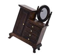 QIYUDUOLA 1/16 Miniature Vanity Table with Working Drawers for Dollhouses Scene Display Decoration
