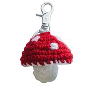 QIYUDUOLA Cute Cartoon Mushroom Keychain Car Keyring Backpack Decoration Keyholder Mini Knitted Keyring Pendant, R, One Size