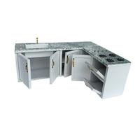 QIYUDUOLA Realistic Wooden Miniature Kitchen Cabinet Set for 1/12 Scale Dollhouses Decors and Craft Project Kitchen Room Display