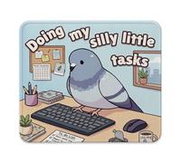 QIYUHOY Funny Pigeon Mouse Pad, Sarcastic Office Mouse Pads, Pigeon Gifts, Bird Gifts, Doing My Silly Little Tasks Non-Slip Rubber Base Mousepads for Home Office Dorm Desk Decor, 9.5x7.9 Inches