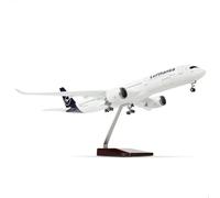 QIYUMOKE 1/144 A350 18 Inch Large Die-Cast Model for Lufthansa Airbus A350 Aircraft Model Kit with Stand Sky Jumbo Airliner Model Airplane Display Collector's Model Kit as Gift