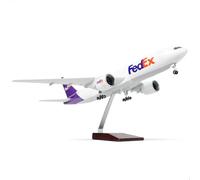 QIYUMOKE 1/150 777 Airplane Model for Boeing 777-300ER for FedEx (18.5 Inch Large) Diecast Airplane Model Kit with Stand, Aviation Collectible for Adults and Collectors
