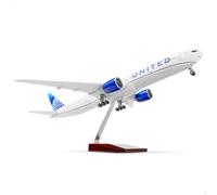 QIYUMOKE 1/150 Boeing777-300ER United 18.5 inchs Large Model Diecast Airplane Model Kits with Stand Airlines Model Display Collectible for Aviation Enthusiast Gift