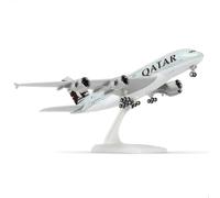 QIYUMOKE 1/240 A380 Model Plane for Qatar for Airbus A380 Models Airplane with Stand (12 in-L) Pre-built Model kit for Adult -Aviation Creative Gifts, Tabletop Collection Display