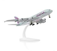 QIYUMOKE 1/300 A380 Metal Airplane Model with Stand for Qatar 7.5 inch | for Airbus A380 Aircraft Model, Collectible Die-Cast Plane, Aviation Enthusiast Gift, Ideal for Desk Display and Collection
