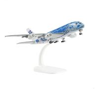 QIYUMOKE 1/300 ANA A380 Blue Turtle Style Design Metal Diecast Airplane Model for Airbus A380 Model Airplane (7 inches) with Display Stand for Aircraft Gifts or Alloy Airplane Collection - JA381A