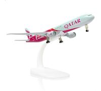 QIYUMOKE 1/300 Boeing 777-300ER Airplane Model with Stand for Qatar | for Boeing 777-300ER Aircraft Model, collectible alloy aircraft, aviation enthusiast gift, display decoration