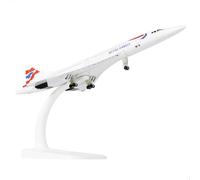 QIYUMOKE 1/300 Scale Concorde British Airways Diecast Metal Airplane Model Kit with Stand Concorde Model Plane for Adult Aviation Gifts or Aircraft Souvenirs (7.9-Inch L)