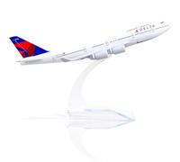 QIYUMOKE 1/400 Delta Plane 747 Model Diecast Metal Aircraft with Stand (6 Inch) Boeing 747 Airlines Model Aircraft for Aviation Enthusiasts Gift