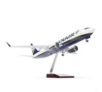 QIYUMOKE 1/85 737 Diecast Metal for Ryanair Aeroplane Model for Adults Model Aircraft with Stand (18 Inch Long), Desk Decoration, Gift for Aviation Enthusiasts
