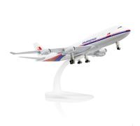 QIYUMOKE boeing747 1/300 Airplane model -Malaysia Die-cast Metal Airplane Model -Model Plane 747 with Stand (8.3 inches Long) Gifts for Aviation Enthusiasts, Desktop Display Ornaments