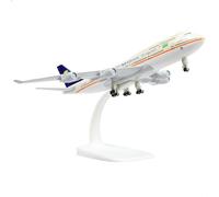 QIYUMOKE boeing747 1/300 Airplane model -Saudi Arabian Die-cast Metal Airplane Model -Model Plane 747 with Stand (8.3 inches Long) Gifts for Aviation Enthusiasts, Desktop Display Ornaments