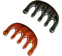 Qiyuting 2 Pcs Meridian Massage Comb Portable Guasha Scalp Comb Comfortable Handheld Gua Sha Scraping Massage for Head Caring Relaxation Physical Therapy Acupoint Treatment