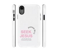 qizjio Christian Bible Verse Seek Jesus Phone Case, Shockproof Protective Cover for iPhone XR