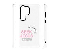qizjio Christian Bible Verse Seek Jesus Phone Case, Shockproof Protective Cover for Samsung Galaxy S25 Ultra