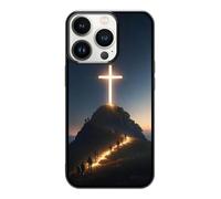 qizjio Christian Phone Case for iPhone 15 Pro, Cross - Jesus Faith God Cover, Bible Verse Style, Pilgrimage Design