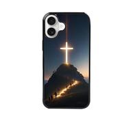 qizjio Christian Phone Case for iPhone 16 Plus, Cross - Jesus Faith God Cover, Bible Verse Style, Pilgrimage Design