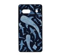 qizjio Cute Shark & Whale Phone Case - Aesthetic Ocean Animals Design, Soft Protective Cover for Google Pixel 7A
