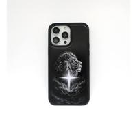 qizjio for iPhone 15 Pro Max Case, 3D Embossed Lion Cross Phone Case