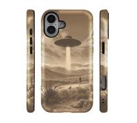qizjio for iPhone 16 Plus Case, Alien Retro UFO Phone Case