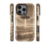 qizjio for iPhone 16 Pro Case, Alien Retro UFO Phone Case