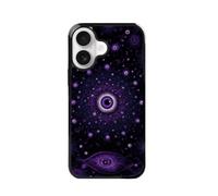 qizjio Purple Cosmic Eye Phone Case, Shockproof Protective Cover for iPhone 16
