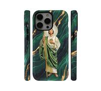 qizjio San Judas Green Marble Phone Case Shockproof Protective Mexican Cases for iPhone 14 Pro Max