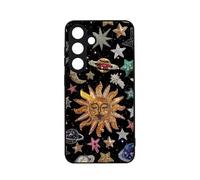 qizjio Vintage Celestial Mosaic Phone Case Shockproof Protective Charm Astrology Night Sky Phone Cover for Samsung Galaxy S25